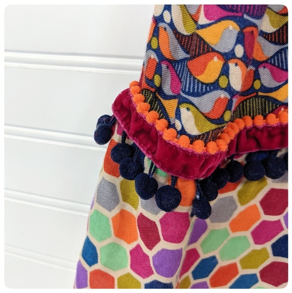 Uncle Frank boho midi dress w/ ball fringe - Picture 3 of 6